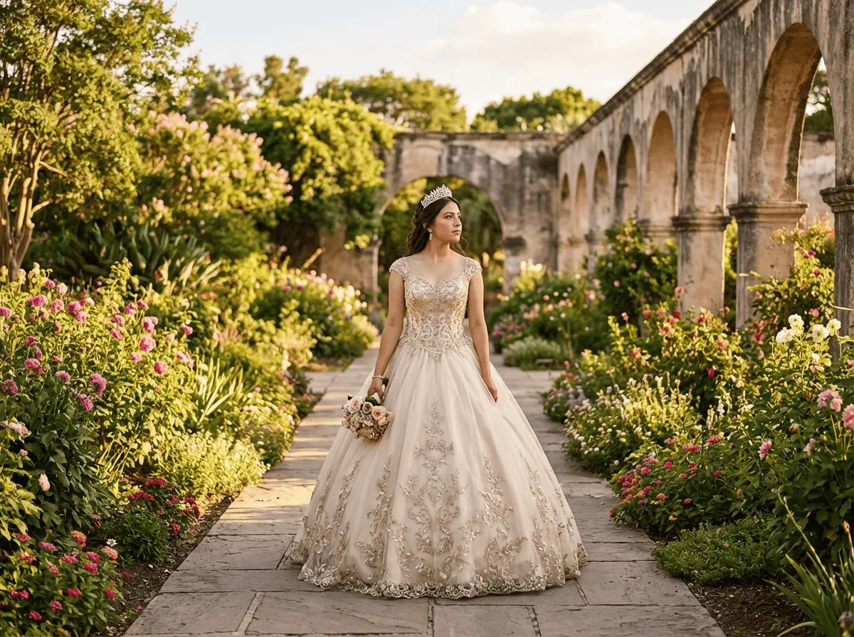 Recuerdo de quinceañera listo para el álbum